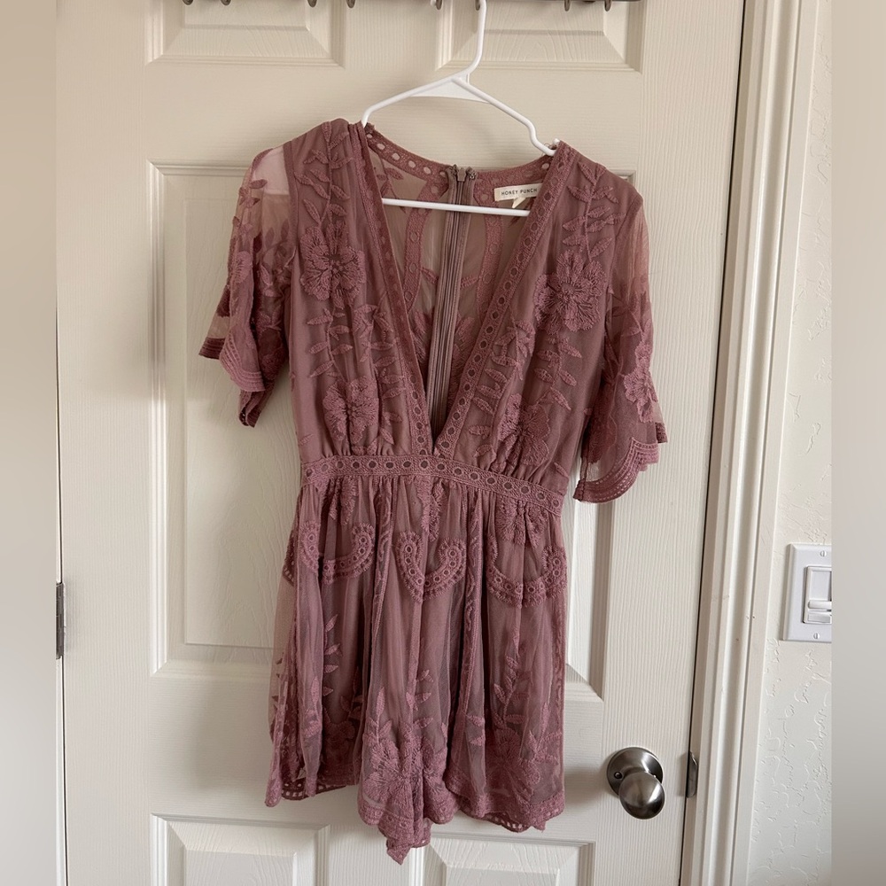 Honey Punch Dusty Purple Romper